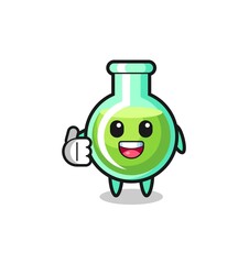 lab beakers mascot doing thumbs up gesture