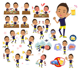 お酒に関するスポーツウエアを着た黒人男性のセット