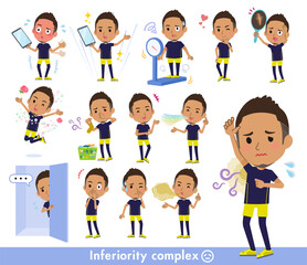 劣等感に関するスポーツウエアを着た黒人男性のセット