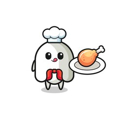 ghost fried chicken chef cartoon character