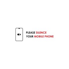 Please silence your mobile phone, vector label or sign - obrazy, fototapety, plakaty