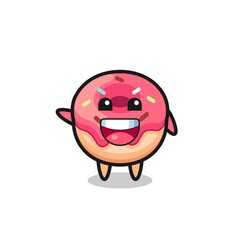 happy doughnut cute mascot character