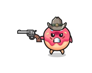 the doughnut cowboy shooting with a gun