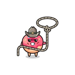 the doughnut cowboy with lasso rope