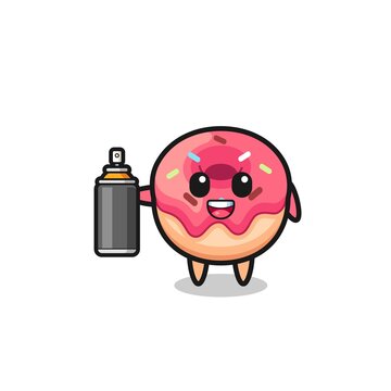 recommend clip art: the cute doughnut as a graffiti bomber