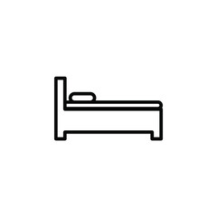 Bed, Bedroom Line Icon, Vector, Illustration, Logo Template. Suitable For Many Purposes.