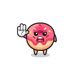 doughnut character doing stop gesture