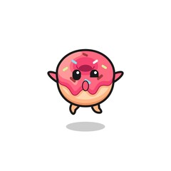 doughnut character is jumping gesture