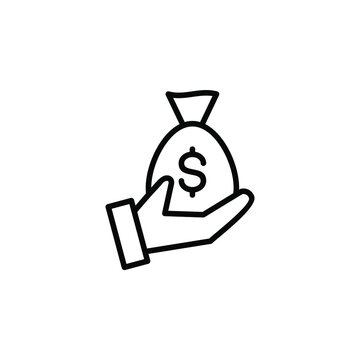 Money, Cash, Wealth, Payment Line Icon, Vector, Illustration, Logo Template. Suitable For Many Purposes.