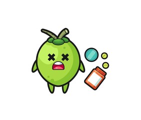 illustration of overdose coconut character