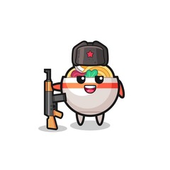 cute noodle bowl cartoon as Russian army