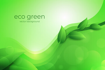 Abstract green leaves Environmental Vector Background