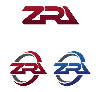 Modern 3 Letters Initial logo Vector Swoosh Red Blue ZRA