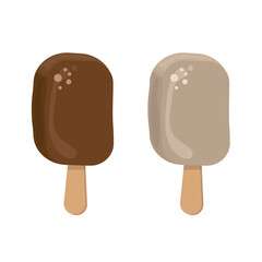 Chocolate ice cream popsicle concept dessert sweet illustration food vector