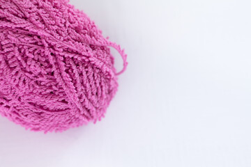 yarn for knitting on a white background. soft threads for knitting toys.