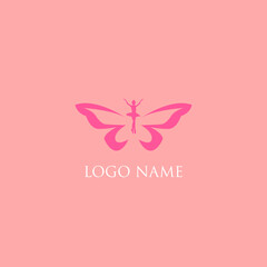 Ballet logo with butterfly wings