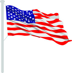 American Flag Vector Isolated