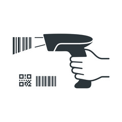 illustration of qr and barcode scanner, vector art.
