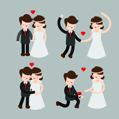 Wedding Couple With 4 Pose 