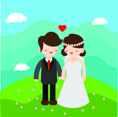 Wedding Character Happy Pose