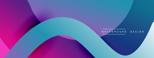 Abstract overlapping lines and circles geometric background with gradient colors