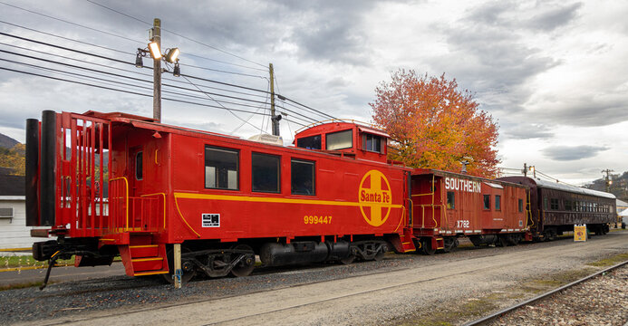 Bryson City, NC; 10/28/2021; Train Cars From The Great Smoky Mountains Railroad