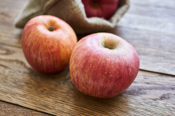 apples on a wooden table vitamins fresh fruits organic