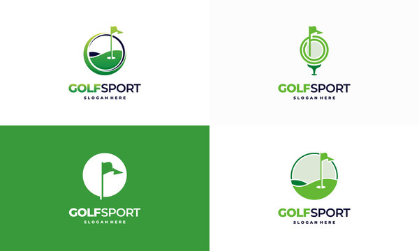 Set of Iconic Golf logo designs concept, Golf Land logo designs concept vector