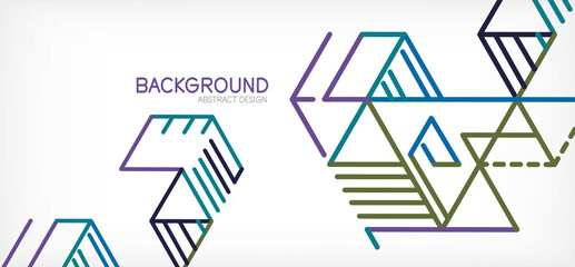 Abstract background. Color lines on white background. Linear abstract composition. Techno or business concept for wallpaper, banner, background, landing page