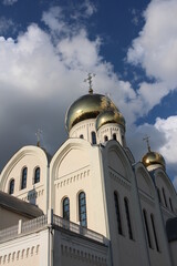 religious temple architectural orthodox cross with a dome for a church in the sky