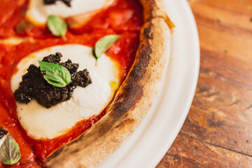 bruschetta with tomato and basil pizza