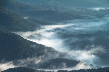 clouds over mountains