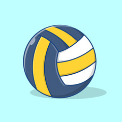 Volleyball cartoon icon illustration. Sport equipment concept isolated premium design.
