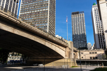 Sao Paulo, Brazil November 23 2021. Viaduct of tea (Viaduto do Cha), in downtown Sao Paulo, Brazil