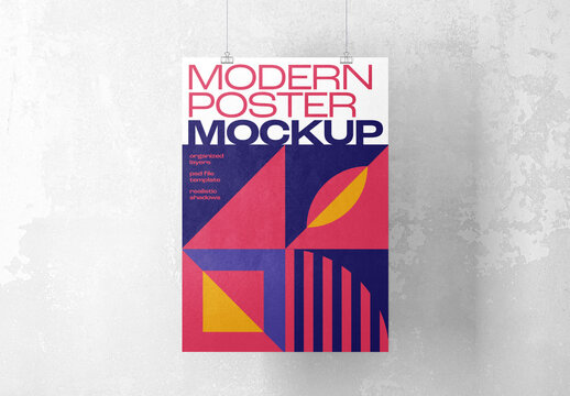Vertical Poster Mockup with Pin