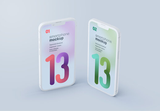 Clay Smartphone Mockup for App UI Presentation and Mobile Design Showcase