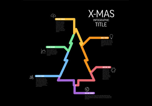Thick Line Tree Dark Multipurpose Infographic Layout