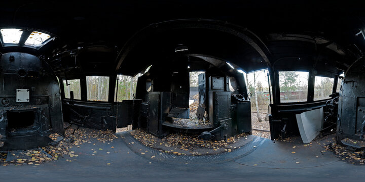 inside discarded locomotive at Schoeneberger Suedgelaende