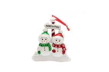 snowman with christmas tree