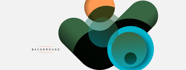 Vector round shapes circles minimal geometric background. Vector illustration for wallpaper banner background or landing page