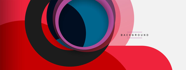Fototapeta premium Creative geometric wallpaper. Minimal abstract background. Circles composition vector illustration for wallpaper banner background or landing page