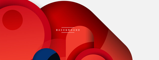 Vector round shapes circles minimal geometric background. Vector illustration for wallpaper banner background or landing page