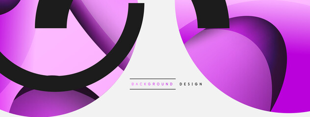 Creative geometric wallpaper. Minimal abstract background. Circle and wave composition vector illustration for wallpaper banner background or landing page