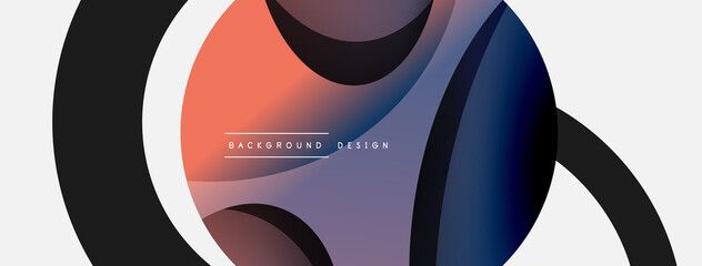 Creative geometric wallpaper. Minimal abstract background. Circle and wave composition vector illustration for wallpaper banner background or landing page