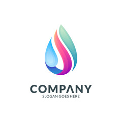 natural water logo template ready for use
