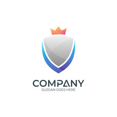 simple shield logo template, protection vector symbol