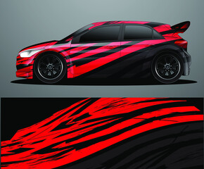 Rally car decal graphic wrap vector, abstract background