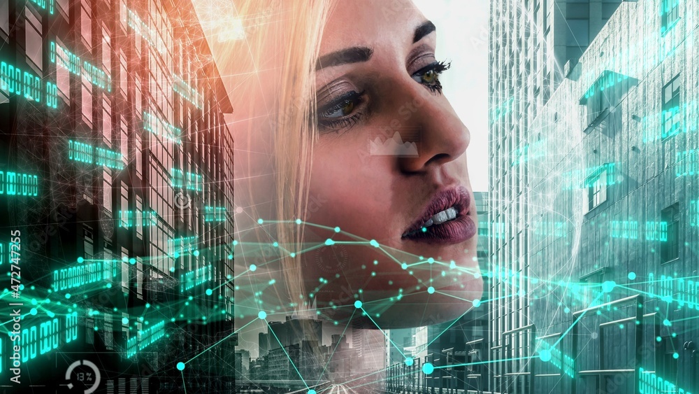 Poster conceptual business dashboard for financial data analysis . 3d render computer graphic .
