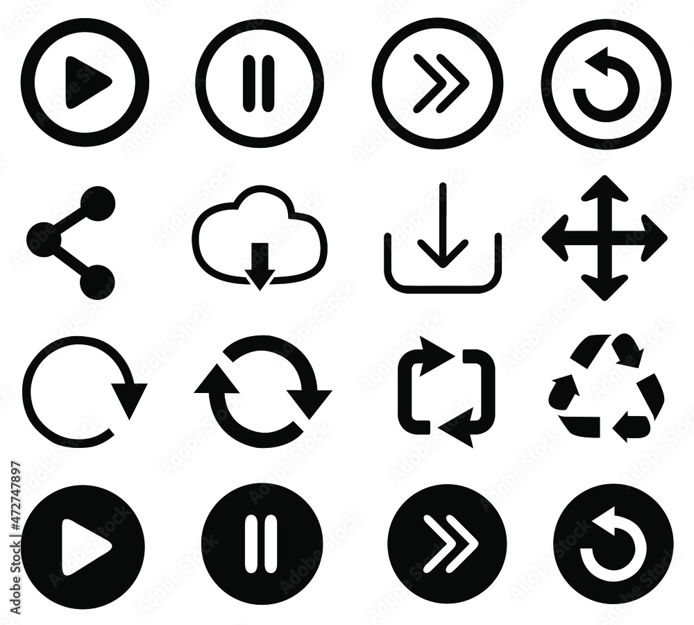 Poster collection of vector icon. icon set graphic design in trendy flat style. vector icon on white backgr