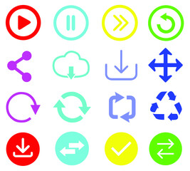 Collection of Vector Icon. Icon set graphic design in trendy flat style. Set elements in colored icons. Vector icon on white background